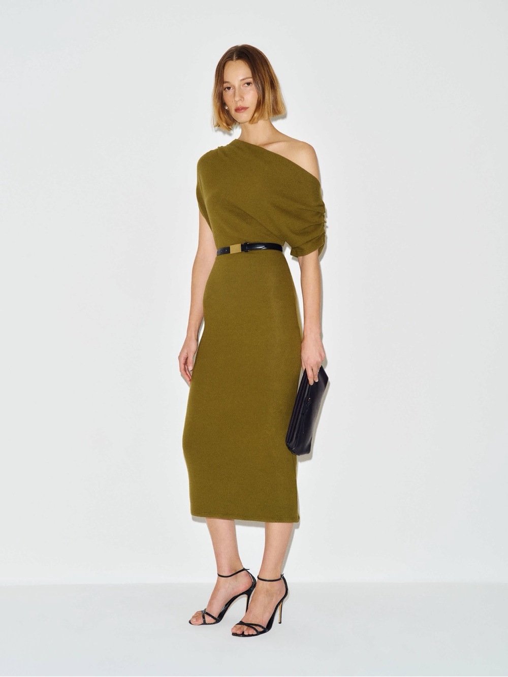 Reformation Olive One-Shoulder Midi Dress